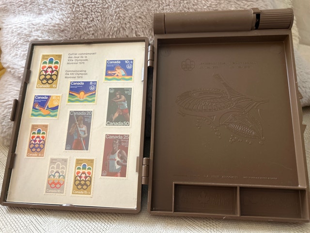 Montreal Olympics Stamps and Display Case - photo 2