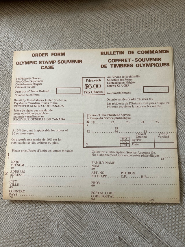 Montreal Olympics Stamps and Display Case - photo 4