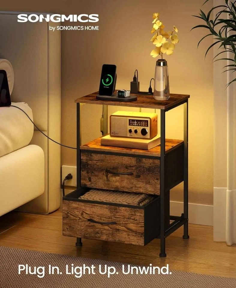 Nightstand with charging and led light - photo 3