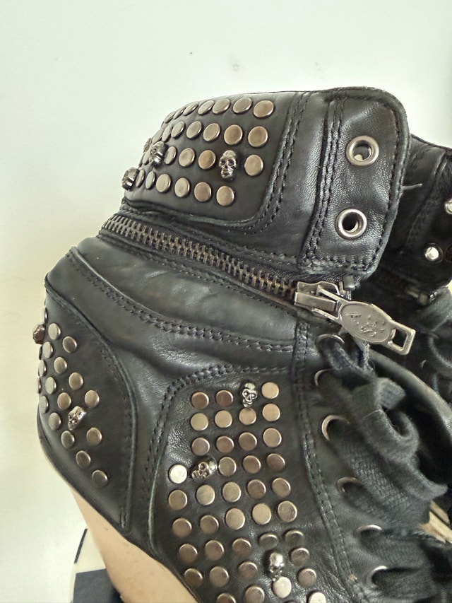 ASH Black Studded Wedge Sneakers - photo 2