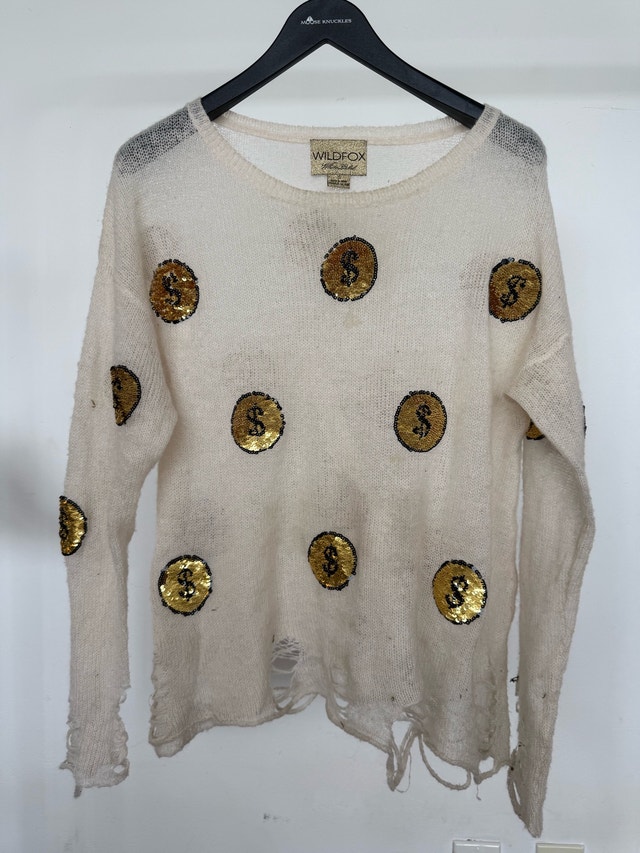 Wildfox White Label Money Sequin Sweater