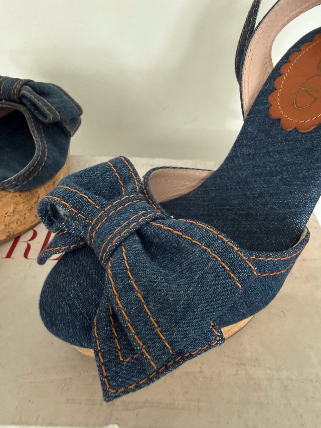 RED Valentino Denim Wedges