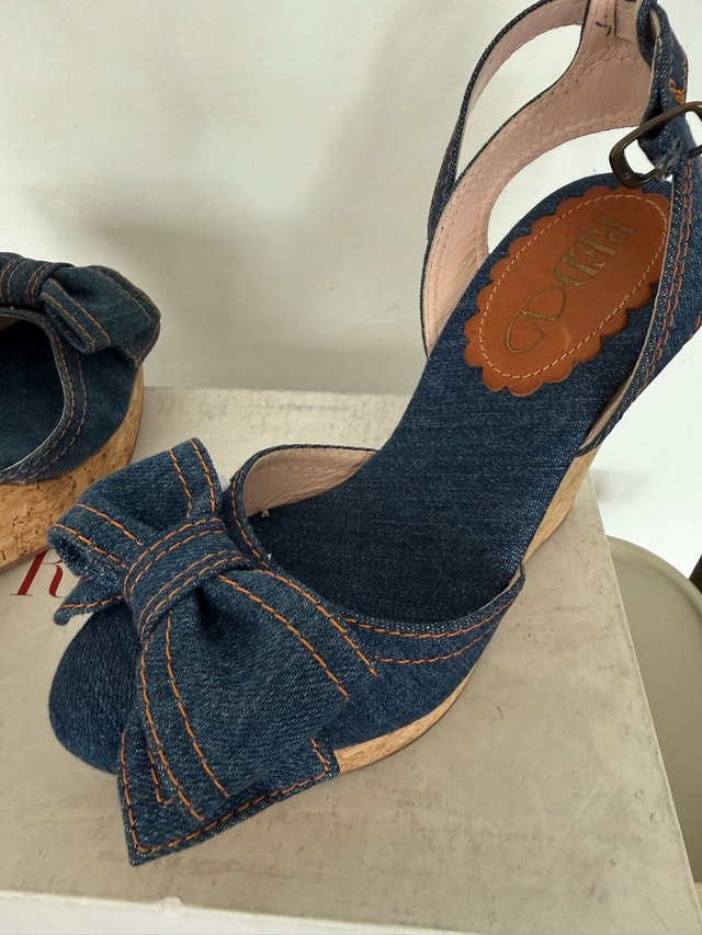 RED Valentino Denim Wedges - photo 2