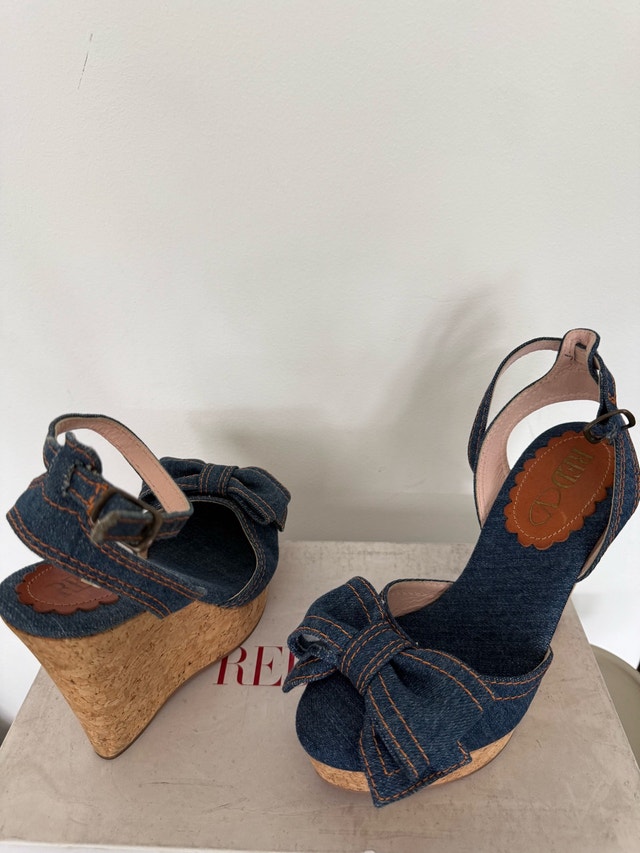 RED Valentino Denim Wedges - photo 3