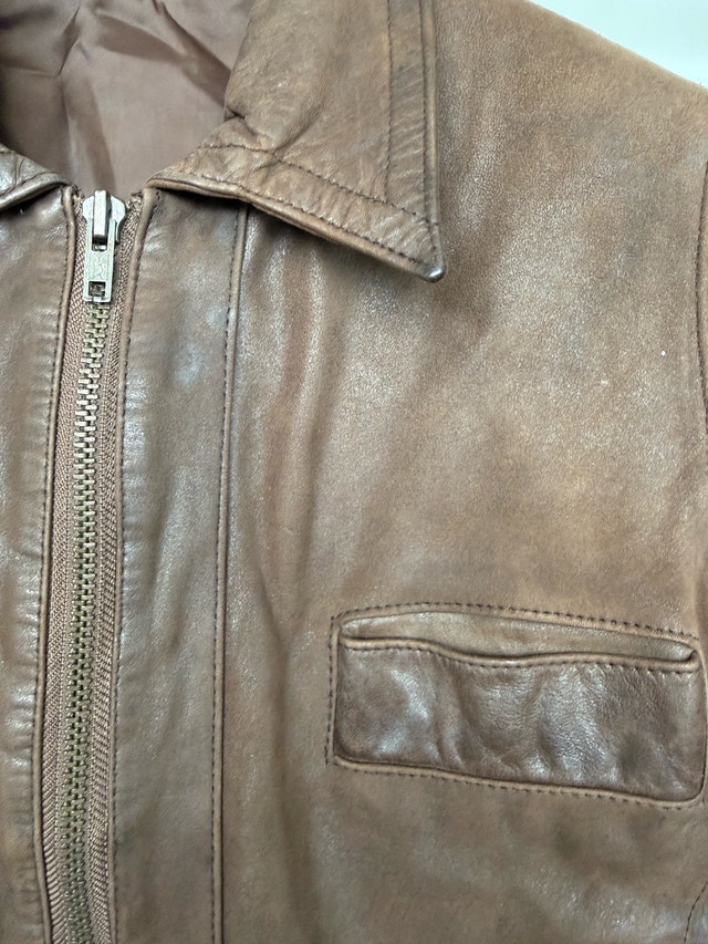 Brown Leather Bomber Jacket - photo 2