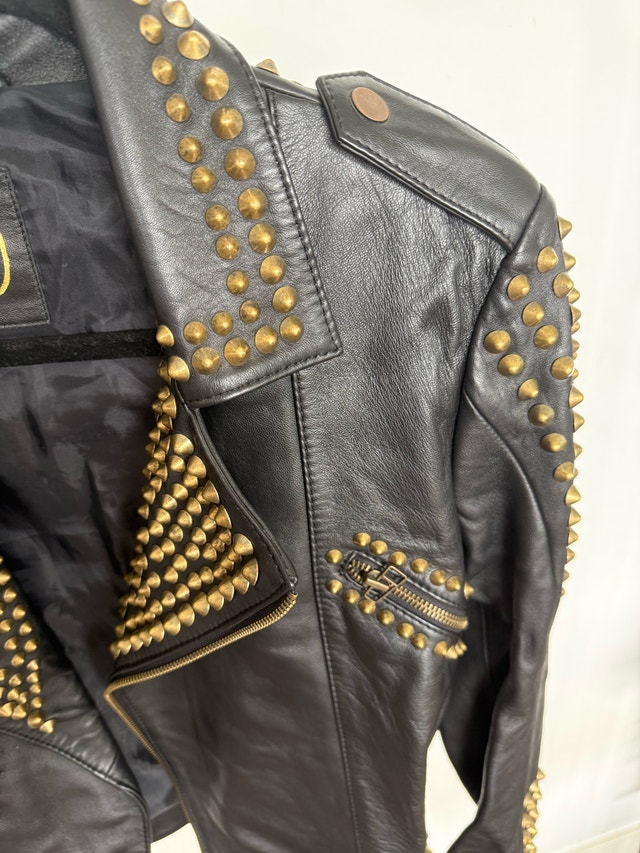 ASH Black Leather Studded Jacket - photo 3