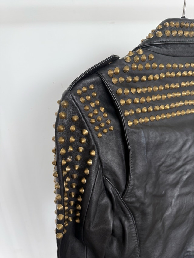 ASH Black Leather Studded Jacket - photo 4
