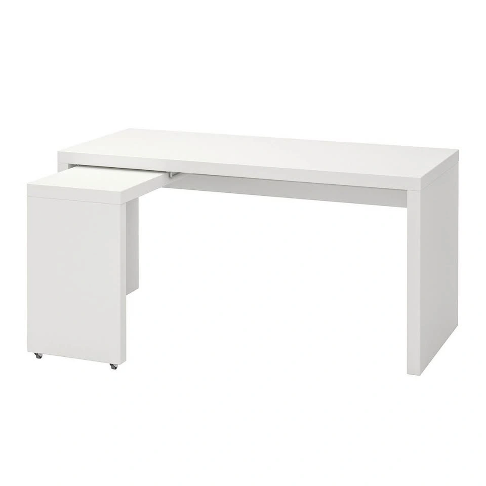 IKEA MALM Desk with Pull-Out Panel – White – Excellent Condition - photo 4
