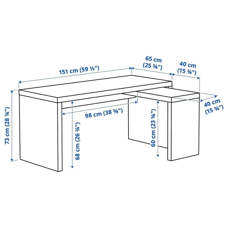 IKEA MALM Desk with Pull-Out Panel – White – Excellent Condition - photo 5