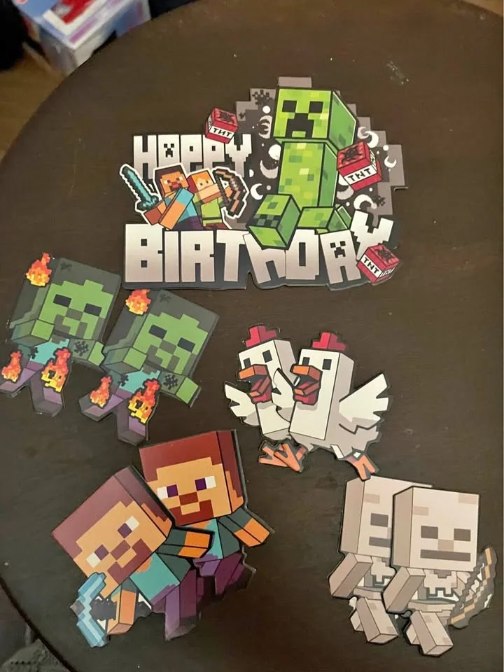 Minecraft Cake and Cupcakes Toppers- Pickup Near Chicago State U