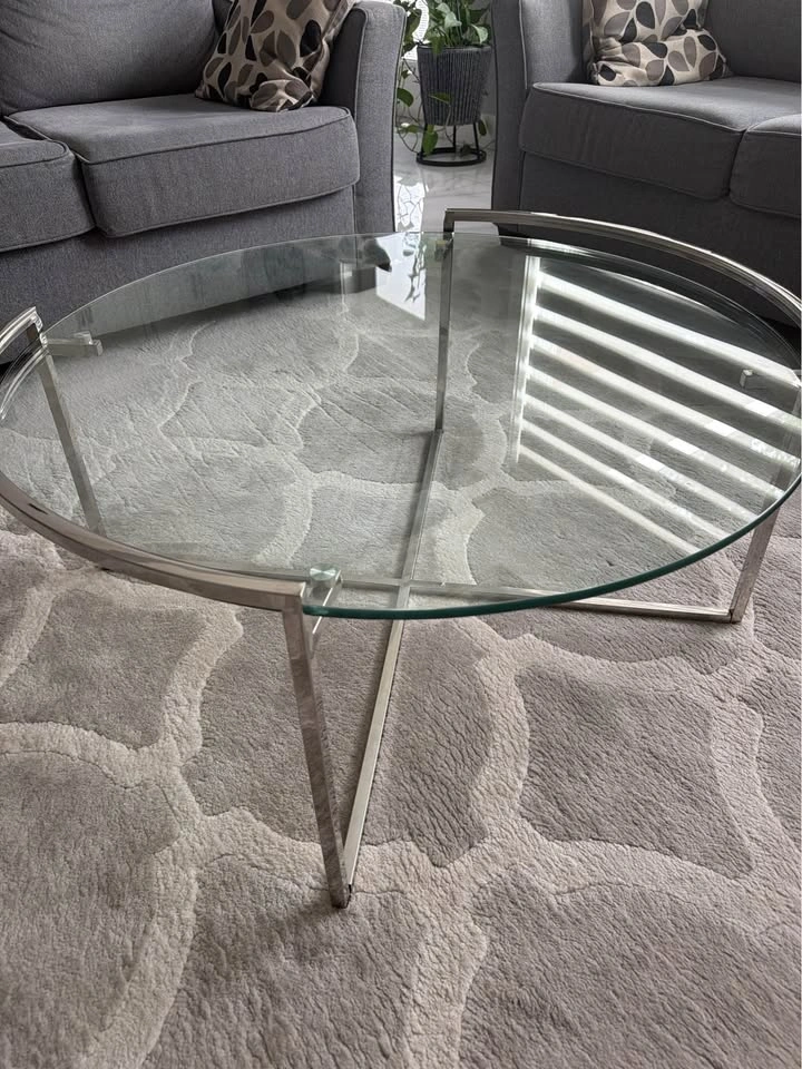 Glass and Metal Coffee Table - photo 3