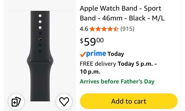 Apple Watch Band - Sport Band - 46mm - Black - M/L - photo 2