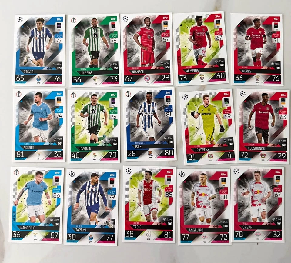 Soccer cards lot / $2 each or $100 together