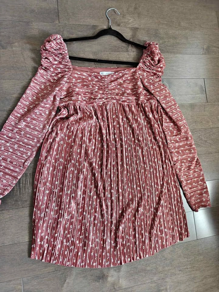 ASOS DESIGN Floral Pleated Mini Dress