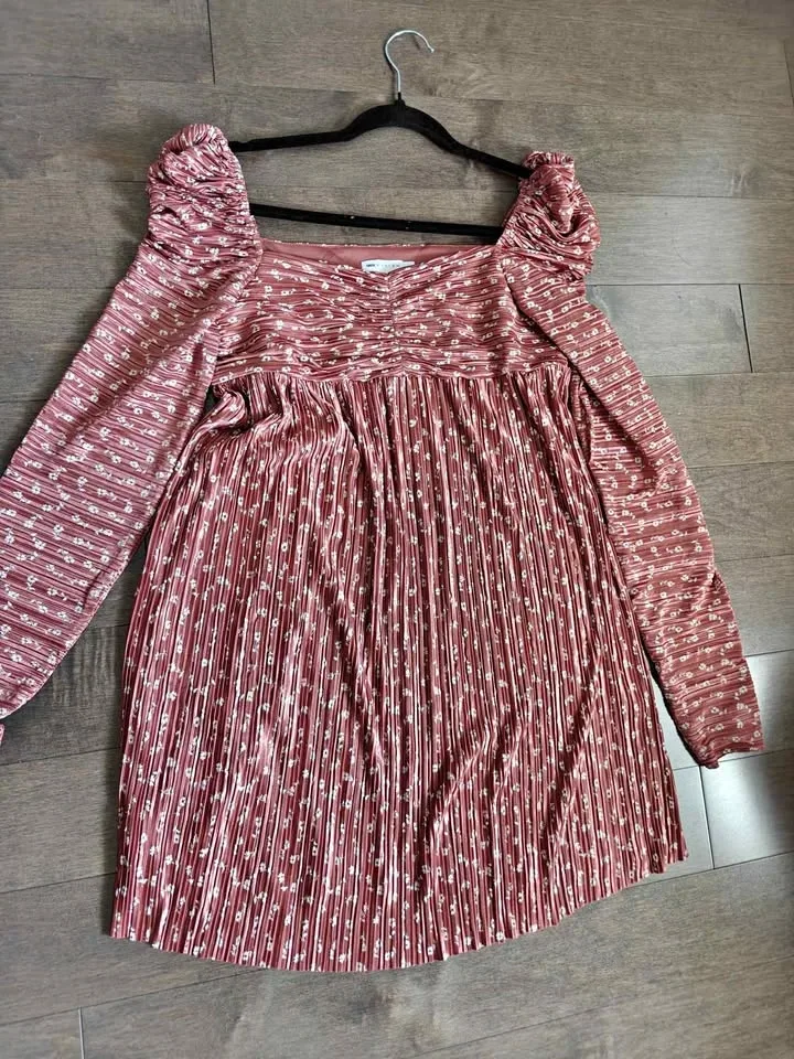 ASOS DESIGN Floral Pleated Mini Dress