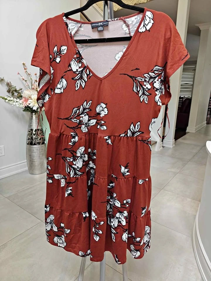 INC International Concepts Floral Tiered Dress