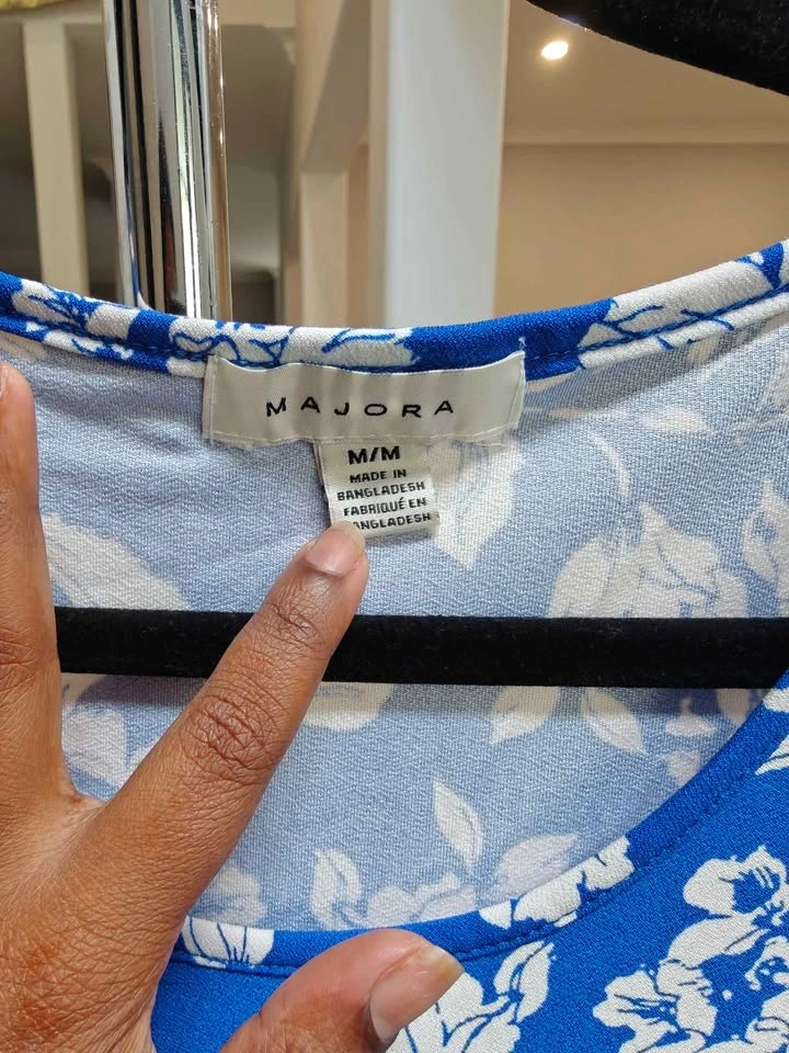 Majora Blue Floral Tiered Dress Size Medium - photo 2