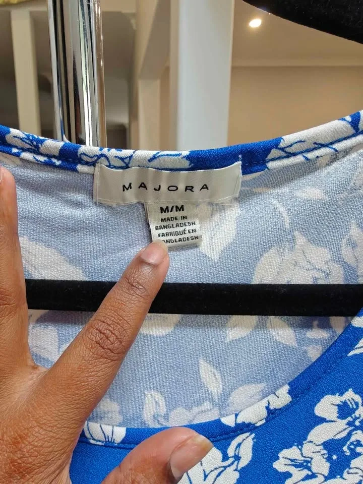 Majora Blue Floral Tiered Dress Size Medium - photo 2