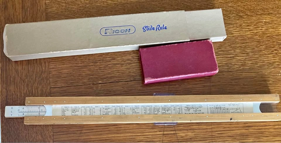 Vintage Ricoh No. 102 Slide Ruler Made In Japan