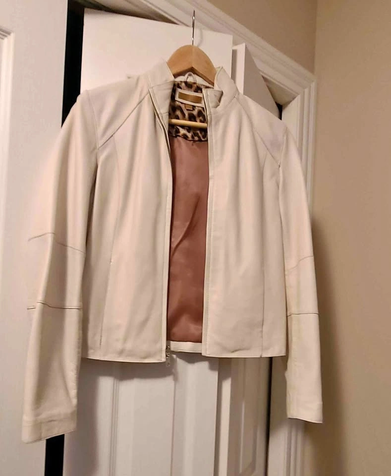 Wilsons Leather Cream Jacket Small