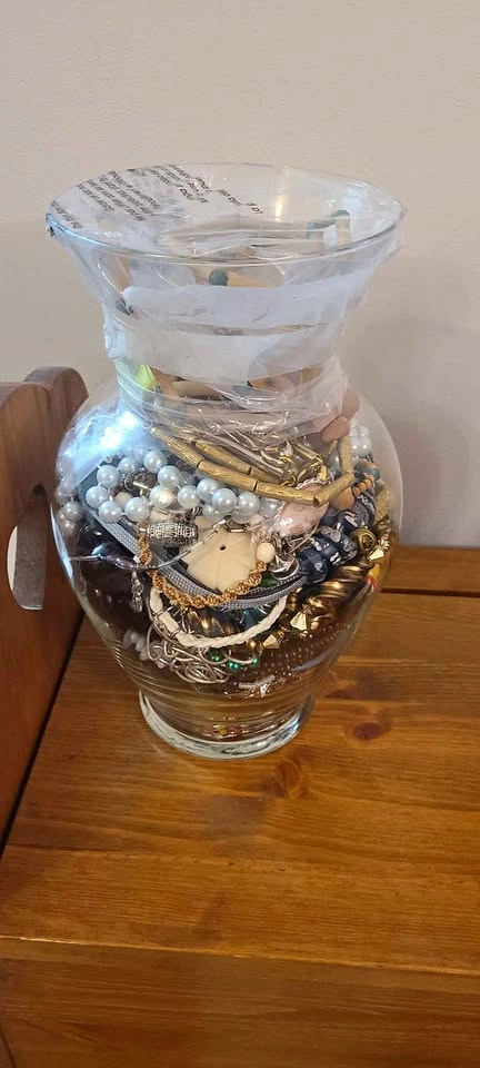 Big Jars Filled With Mixed Jewelry