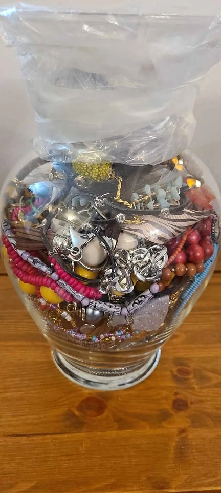 Huge Jewelry Lot in Glass Jars