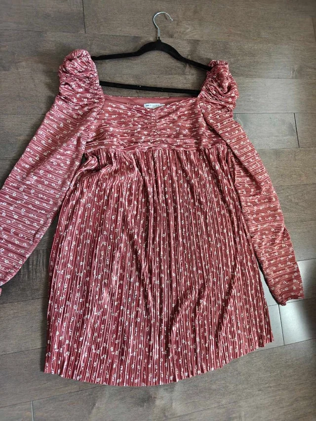ASOS Design Pleated Mini Dress