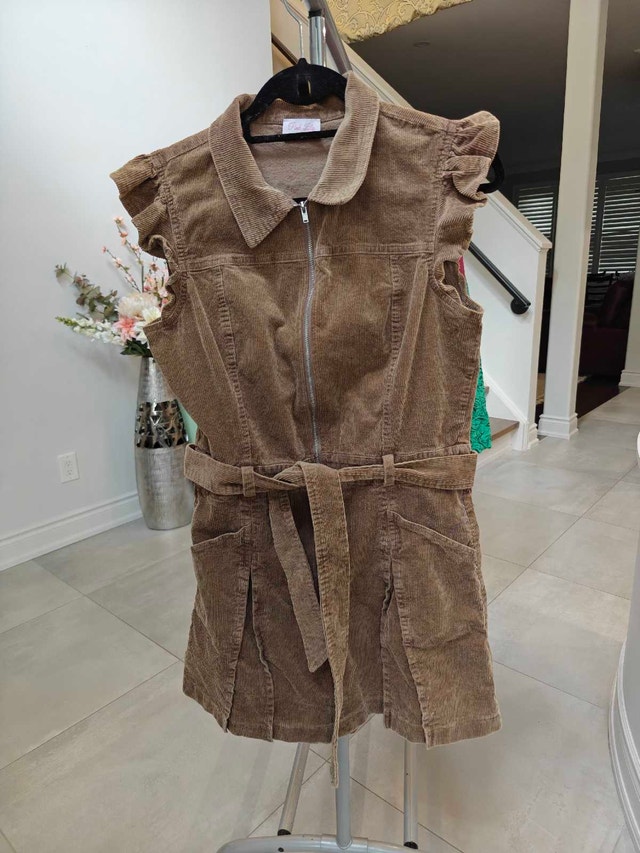 Pink Lily Brown Corduroy Dress