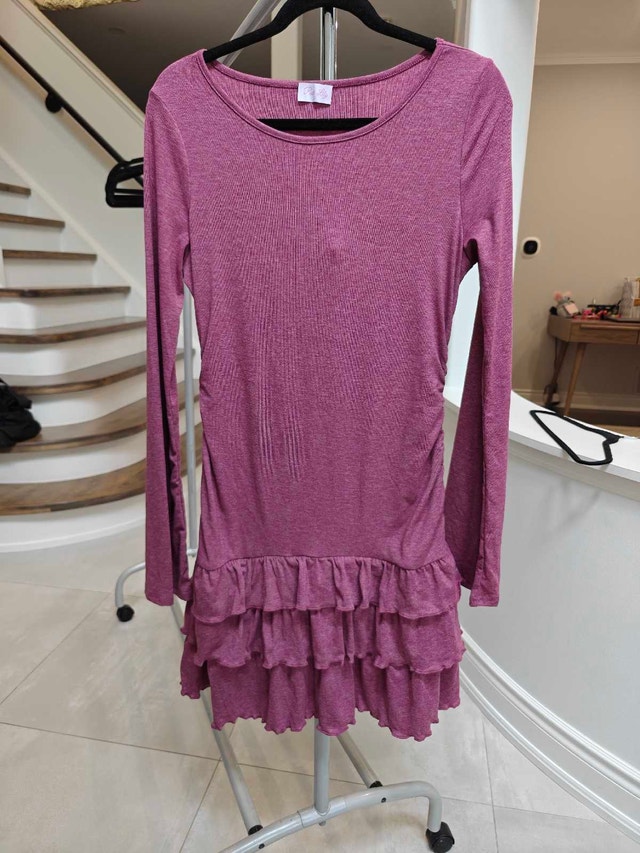 Pink Lily Long Sleeve Ruffle Hem Dress
