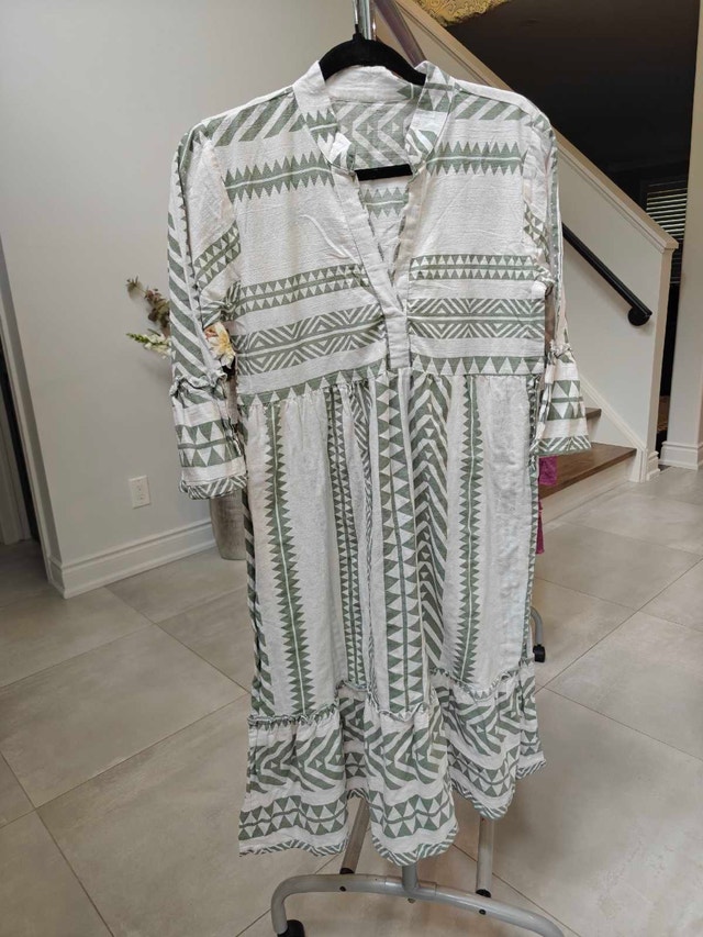 Geometric Print Tiered Dress