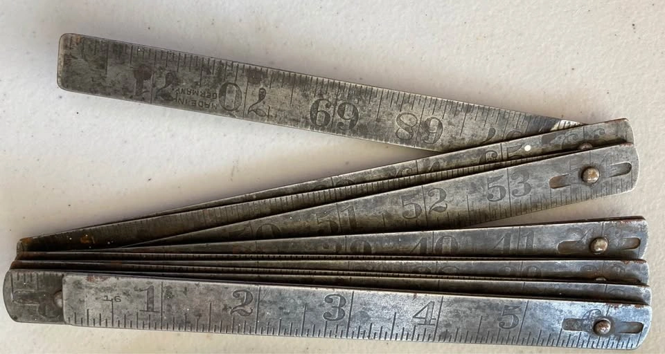 Vintage 72” Steel Folding Ruler Made In Germany - photo 2