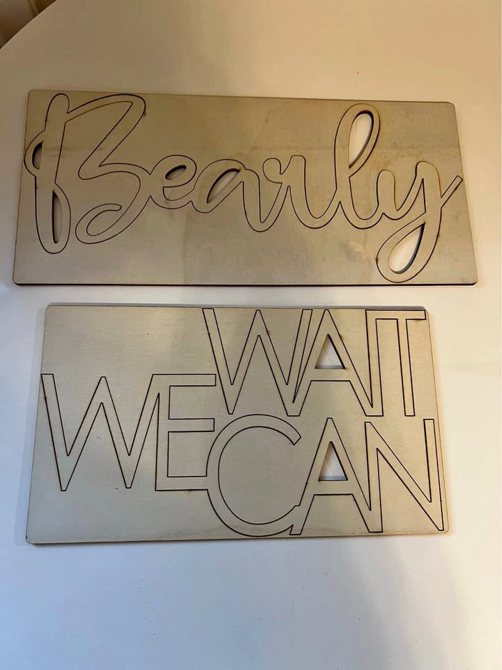 ⚽ “We can Bearly Wait “ Wooden sign