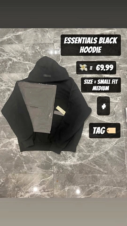SALE | Stretch Limo Black Essentials Hoodie | SS22