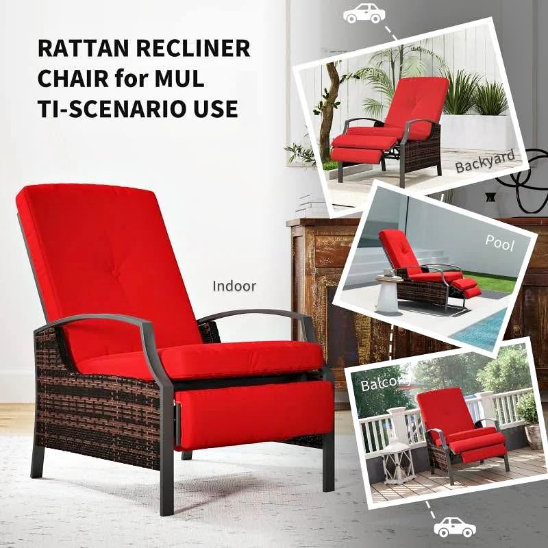 Outdoor Rattan Recliner Chair