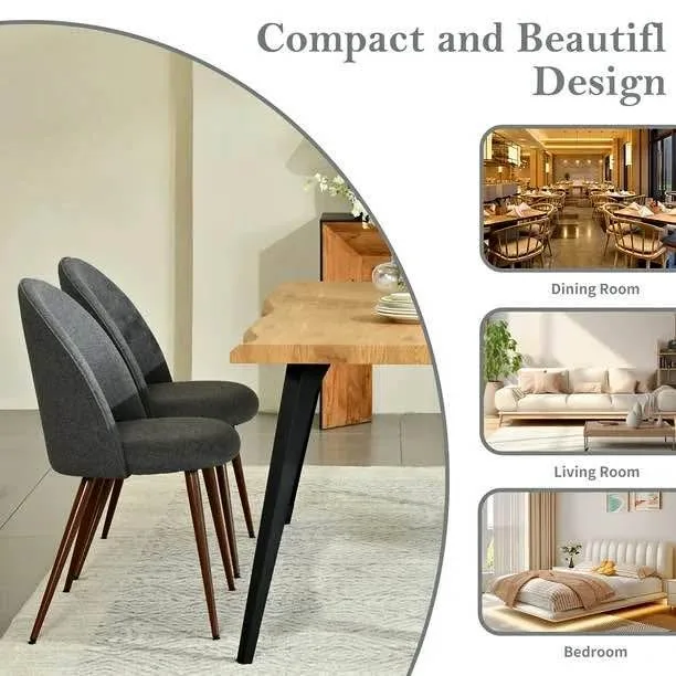 Homy Casa Vanity Accent Chair Set of 2, Grey/#2233 thumbnail