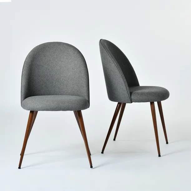 Homy Casa Vanity Accent Chair Set of 2, Grey/#2233 - photo 4