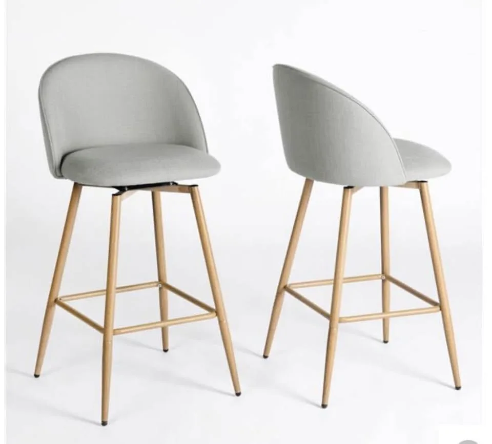 26-in Grey Fabric Counter Stool with Oak Finish Legs/#2239-40 image indicator(3)