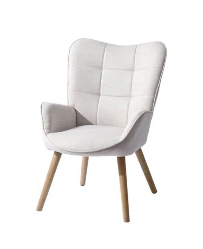 Beige Wingback Accent Chair w/ Skin-Friendly Fabric image indicator(5)