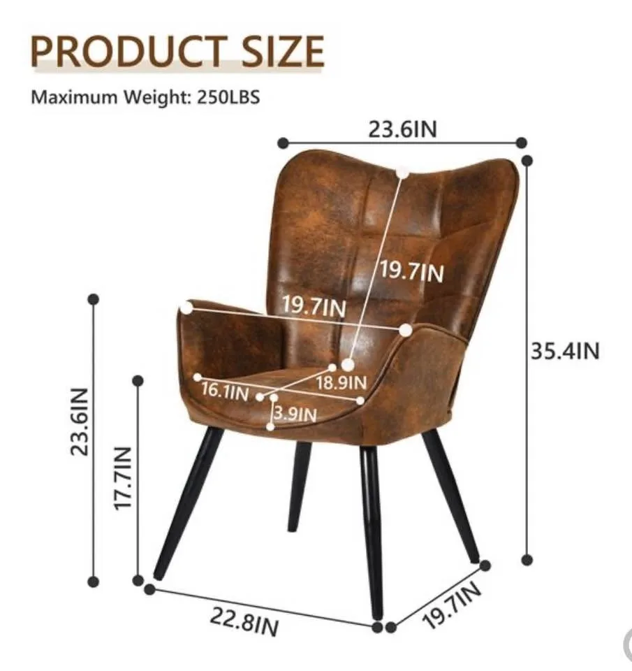 Brown Wingback Accent Chair image indicator(4)