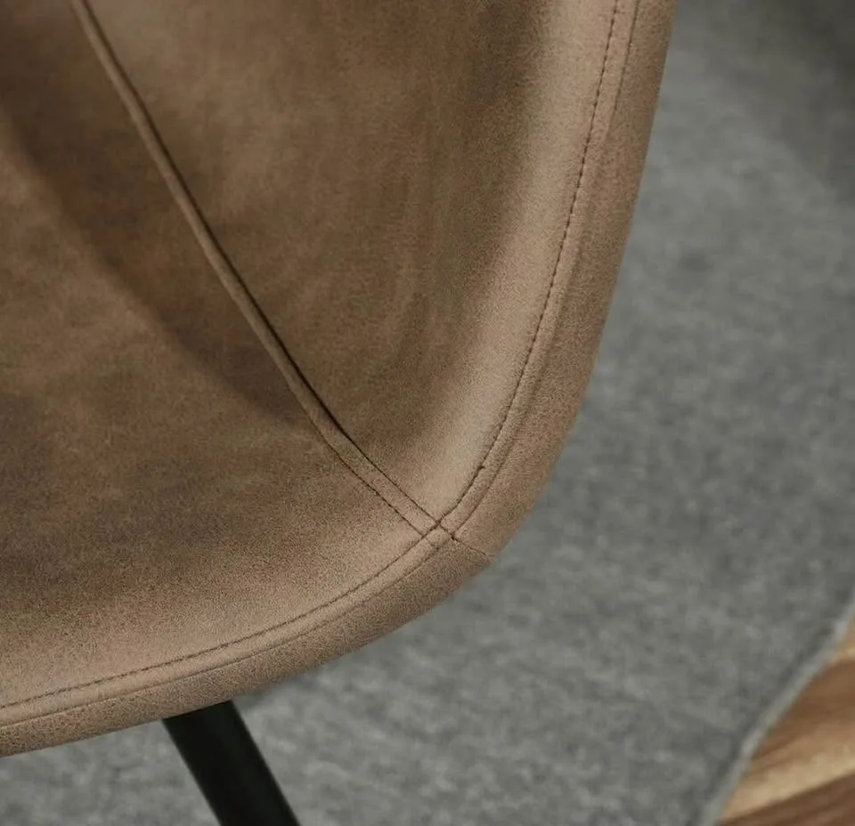 StyleWell Set of 4 Brown Faux Leather Dining Chairs image indicator(2)