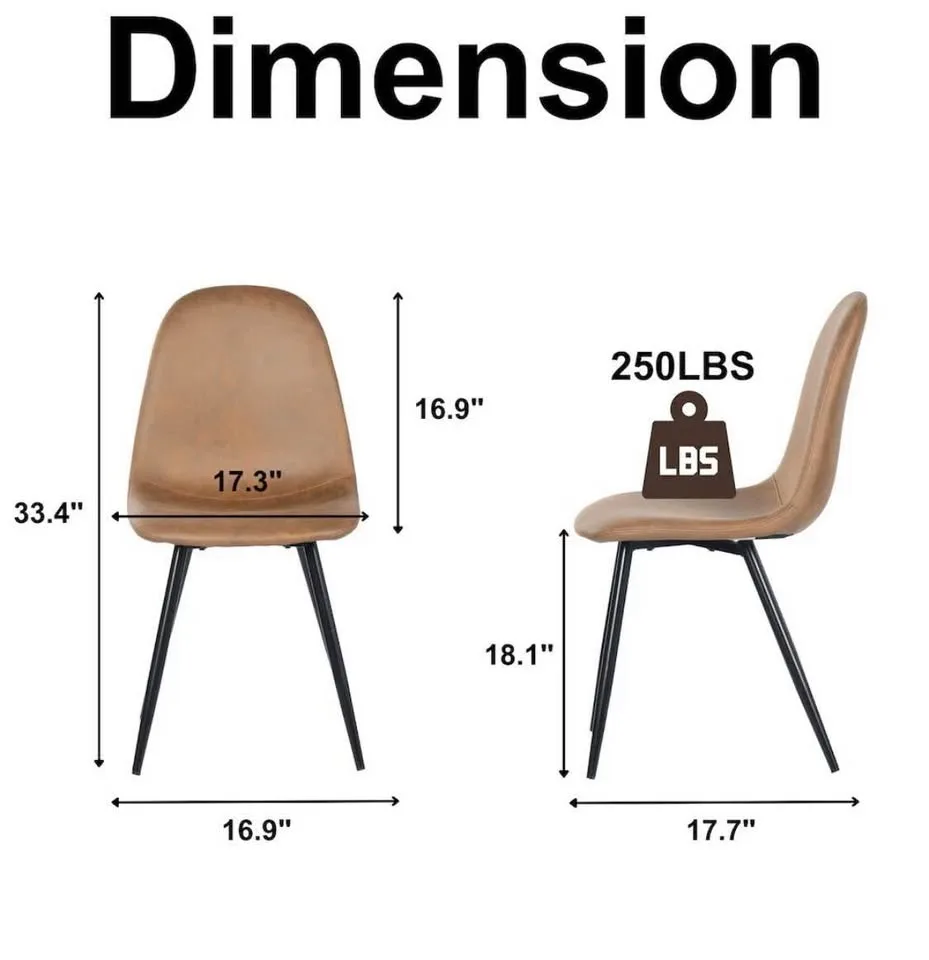 StyleWell Set of 4 Brown Faux Leather Dining Chairs image indicator(5)