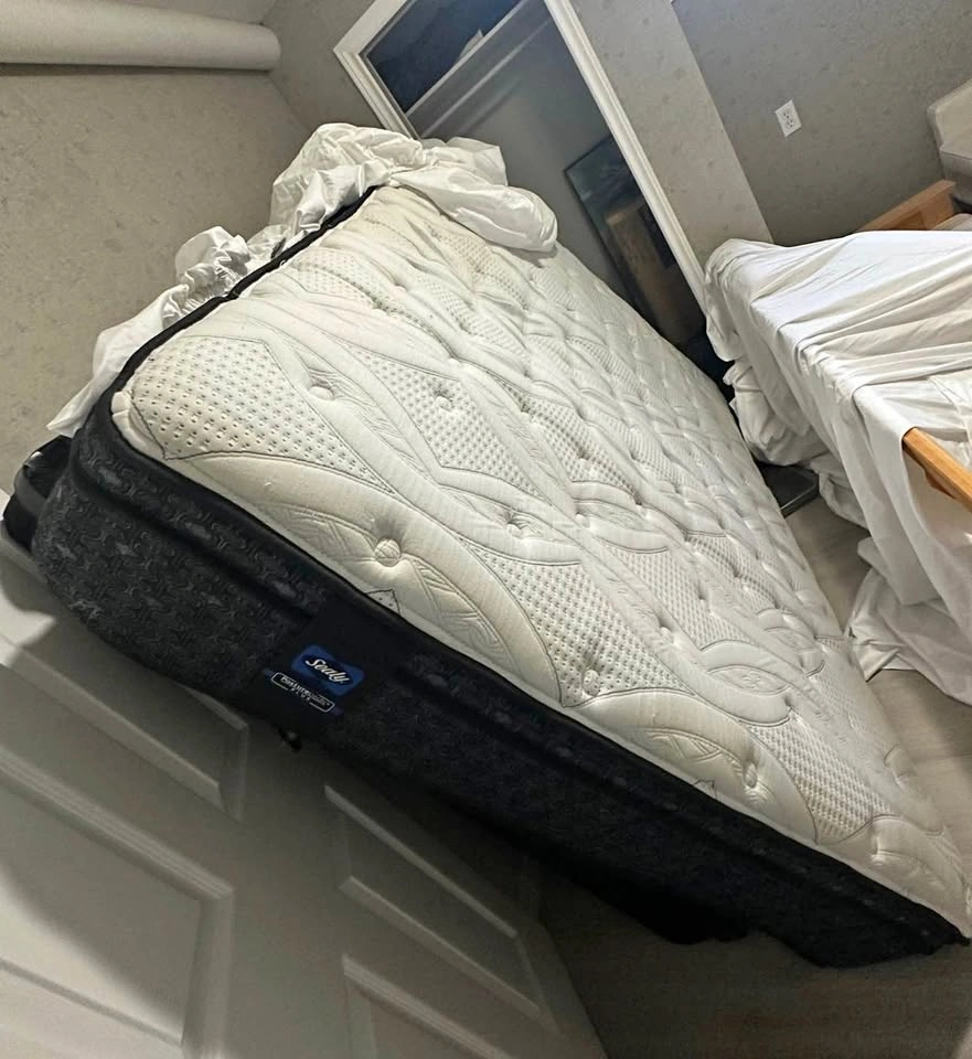 Sealy Posturepedic 15 inch Queen with protector and box spring
