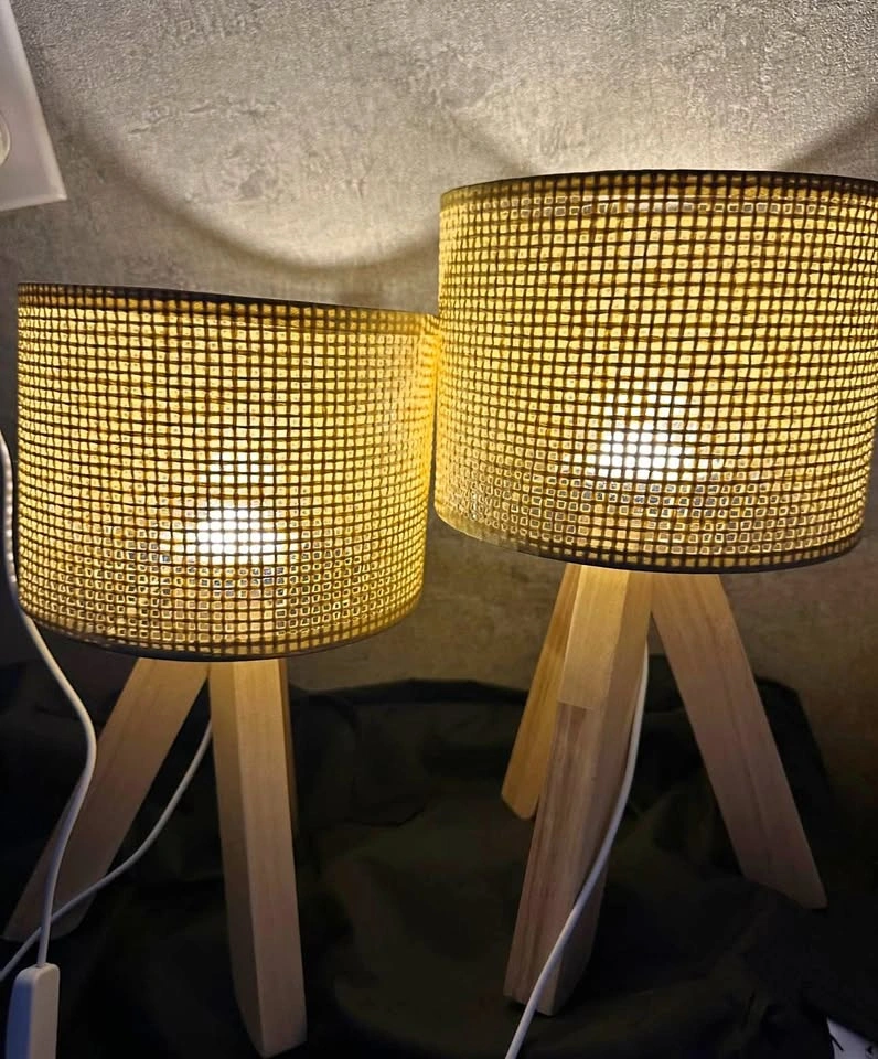 Set of 2 Woven Table Lamps