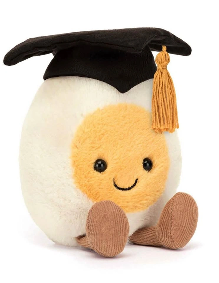 Jellycat Amuseable Boiled Egg Graduation Plush - BNWT