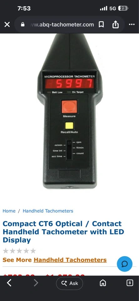 Vintage 1990s Dynapar HT100 Handheld Tachometer Kit - photo 3