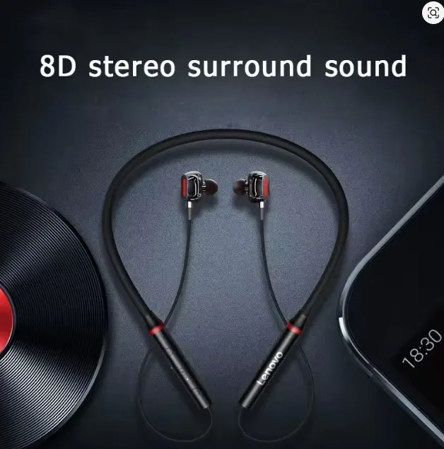 Lenovo Bluetooth 5.0 Noise Canceling Neckband Headphones image indicator(2)