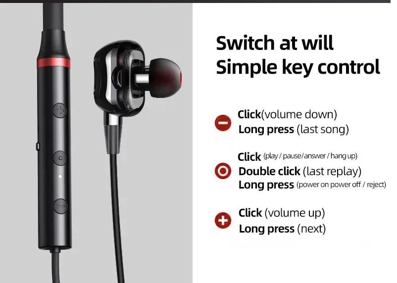 Lenovo Bluetooth 5.0 Noise Canceling Neckband Headphones image indicator(4)