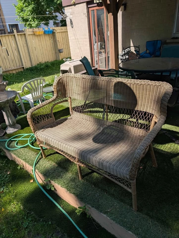 IKEA Rattan Loveseat - photo 2