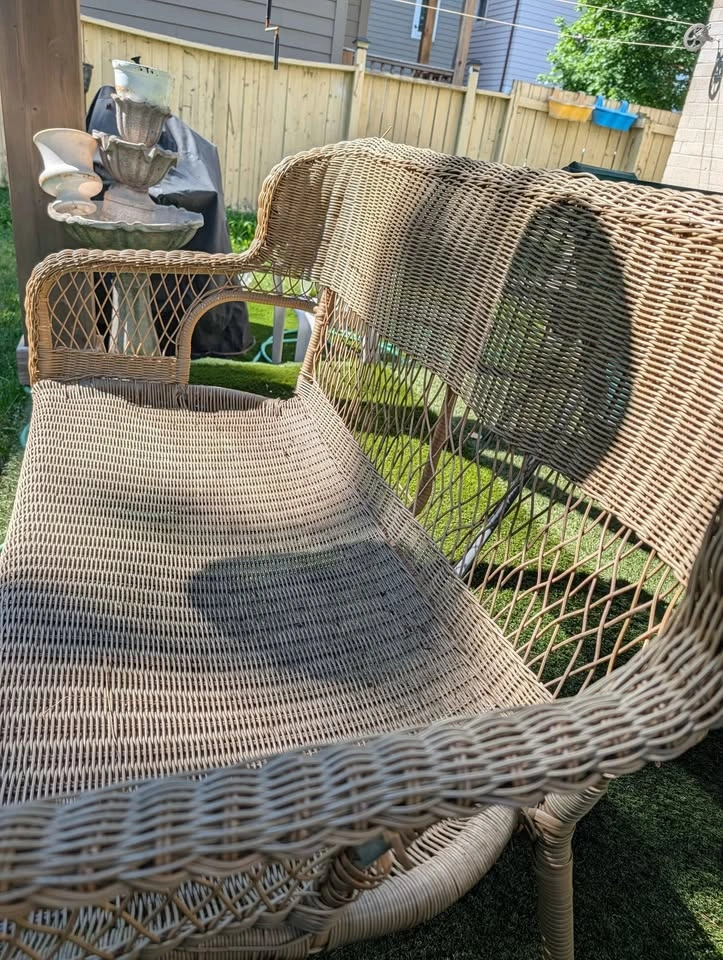 IKEA Rattan Loveseat - photo 3
