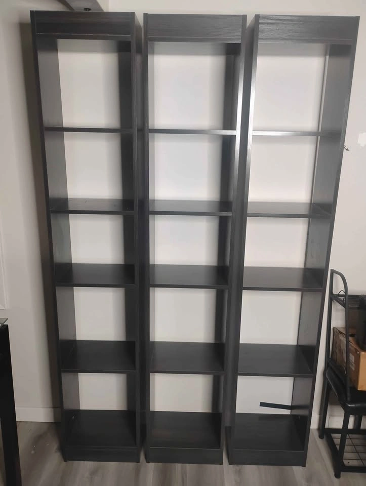 Set of 3 Tall Dark Grey Cubical Bookcases - photo 2